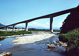 利根川を渡河する月夜の大橋
